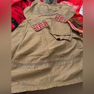 Embroidered Beige Traditional Dress